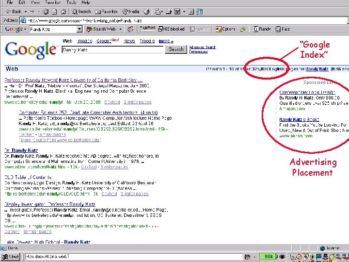 Google Randy Katz “Google Index” Advertising Placement 35 