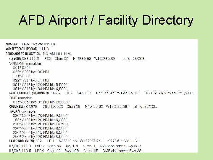 AFD Airport / Facility Directory 