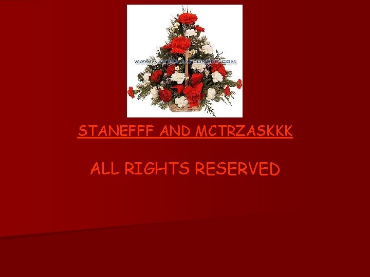 STANEFFF AND MCTRZASKKK ALL RIGHTS RESERVED 