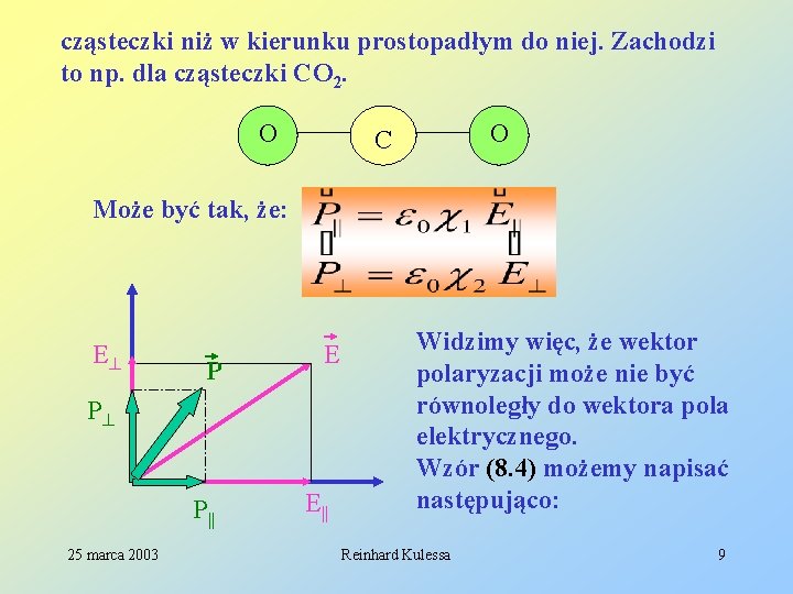 cząsteczki niż w kierunku prostopadłym do niej. Zachodzi to np. dla cząsteczki CO 2.
