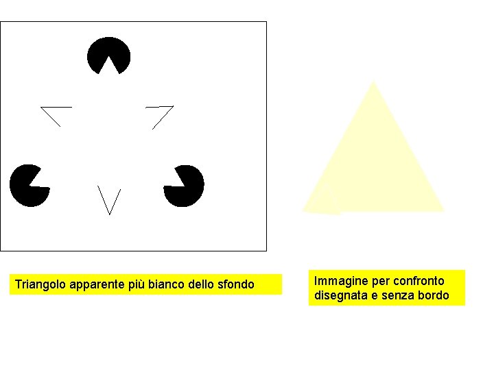 Triangolo apparente più bianco dello sfondo Immagine per confronto disegnata e senza bordo 
