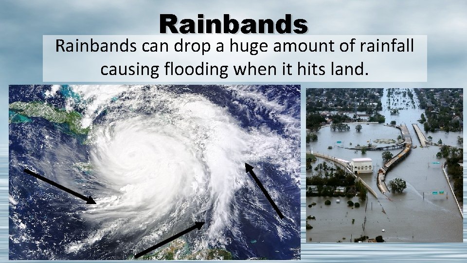 Rainbands can drop a huge amount of rainfall causing flooding when it hits land.