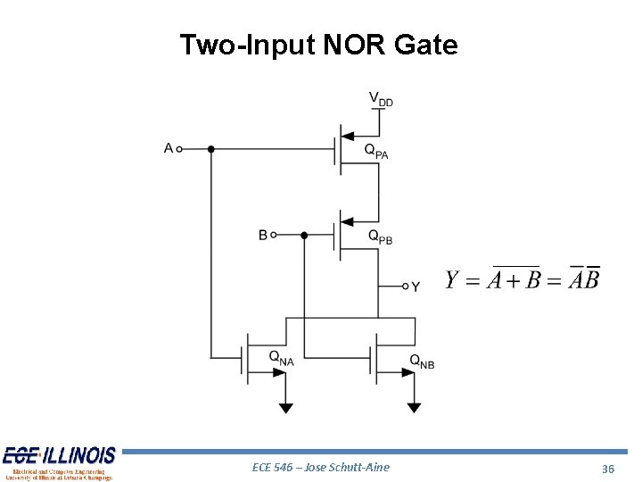 Two-Input NOR Gate ECE 546 – Jose Schutt-Aine 36 