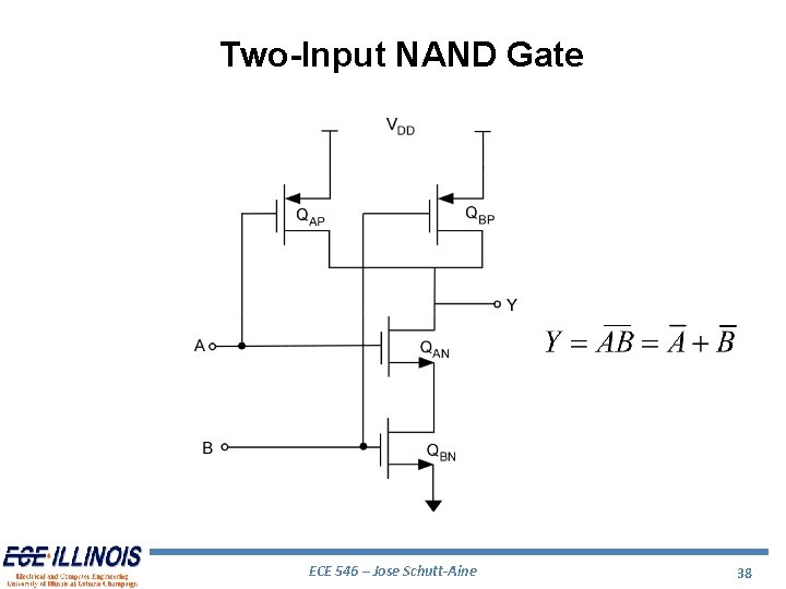 Two-Input NAND Gate ECE 546 – Jose Schutt-Aine 38 