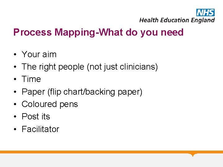 Process Mapping-What do you need • • Your aim The right people (not just