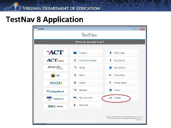 Test. Nav 8 Application 13 