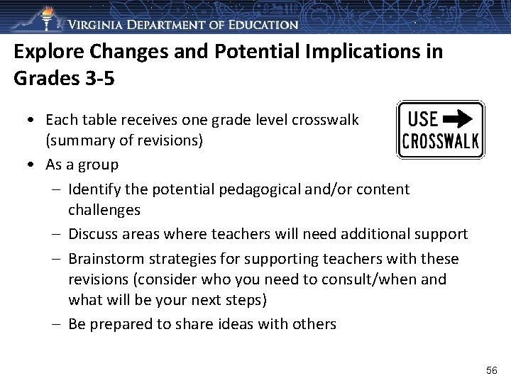 Explore Changes and Potential Implications in Grades 3 -5 • Each table receives one