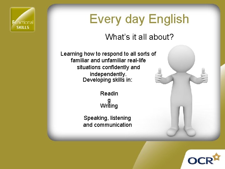 Every day English What’s it all about? Learning how to respond to all sorts