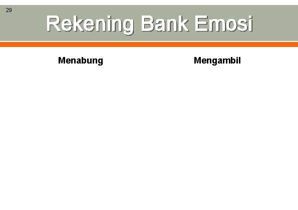 29 Rekening Bank Emosi Menabung Mengambil 