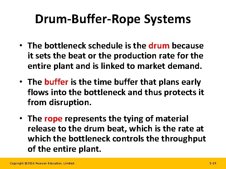 Drum-Buffer-Rope Systems • The bottleneck schedule is the drum because it sets the beat Drum-Buffer-Rope Systems • The bottleneck schedule is the drum because it sets the beat