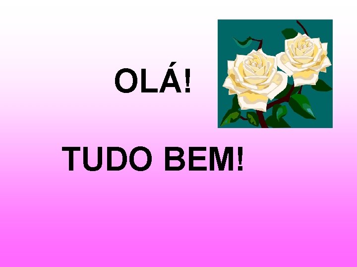 OLÁ! TUDO BEM! 