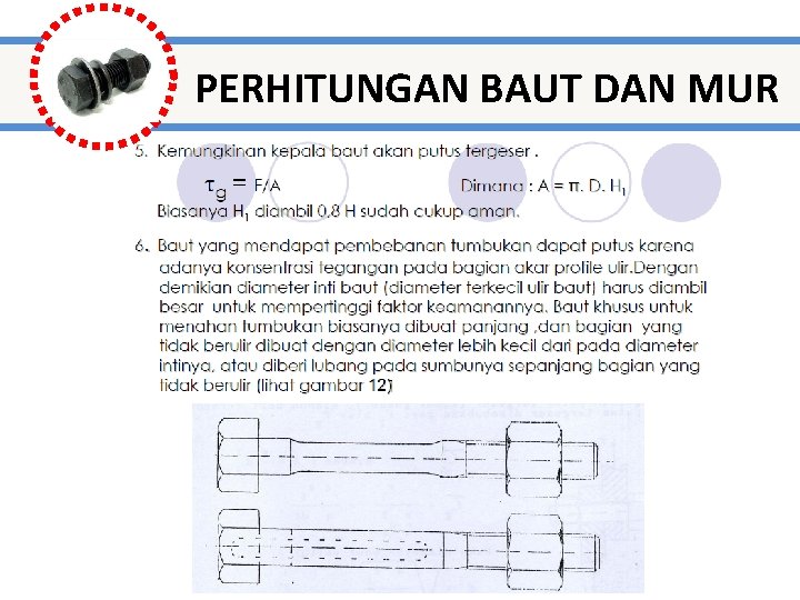 PERHITUNGAN BAUT DAN MUR 