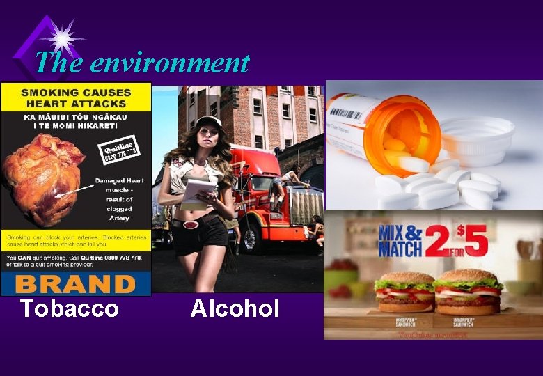 The environment Tobacco Alcohol 