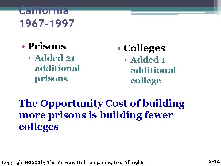 California 1967 -1997 • Prisons ▫ Added 21 additional prisons • Colleges ▫ Added