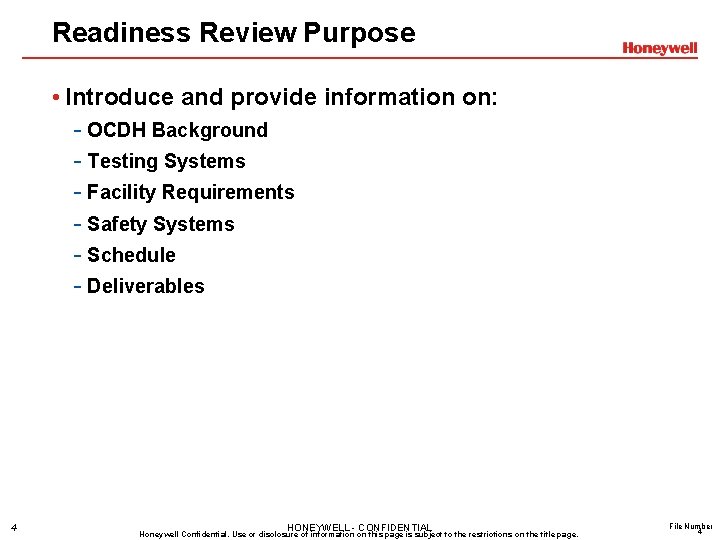 Readiness Review Purpose • Introduce and provide information on: - OCDH Background - Testing Readiness Review Purpose • Introduce and provide information on: - OCDH Background - Testing