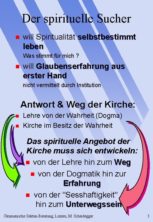 Der spirituelle Sucher n will Spiritualität selbstbestimmt leben Was stimmt für mich ? n
