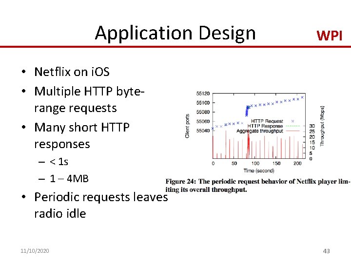 Application Design WPI • Netflix on i. OS • Multiple HTTP byterange requests •