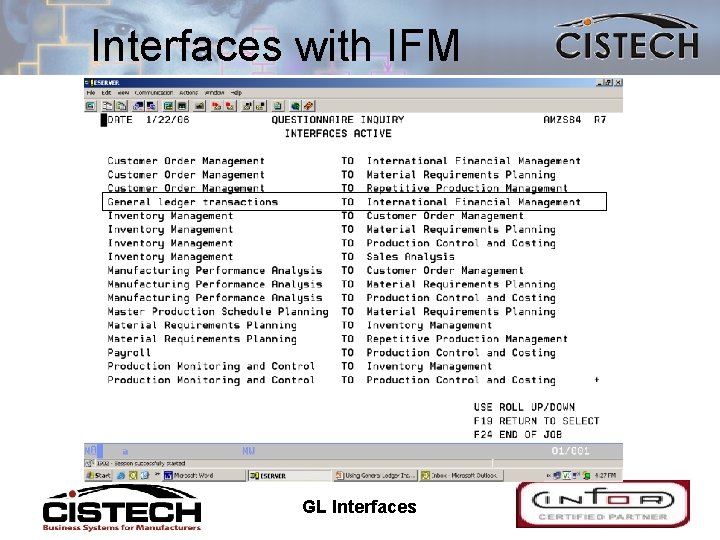 Interfaces with IFM 11/10/2020 GL Interfaces 11 
