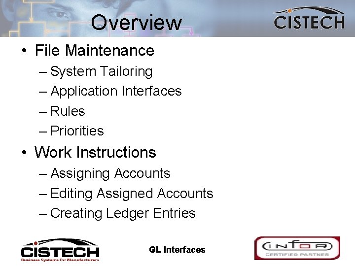 Overview • File Maintenance – System Tailoring – Application Interfaces – Rules – Priorities
