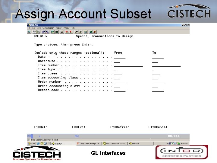Assign Account Subset 11/10/2020 GL Interfaces 30 