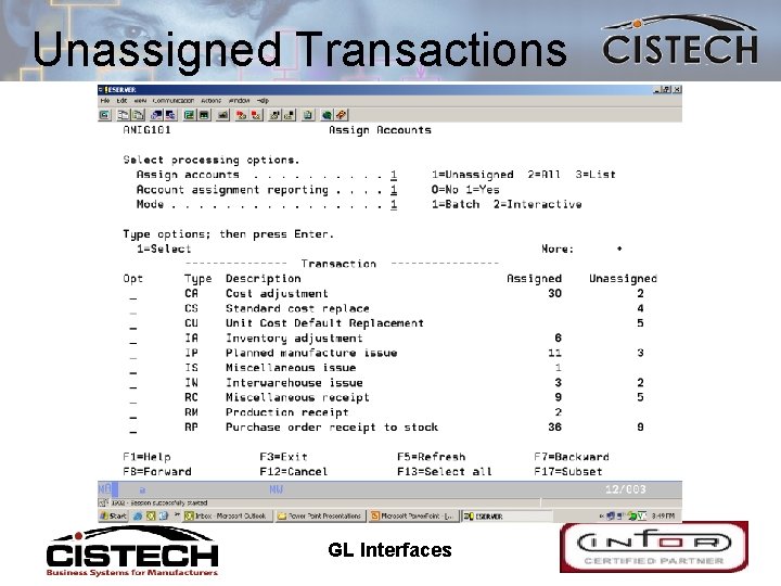 Unassigned Transactions 11/10/2020 GL Interfaces 32 
