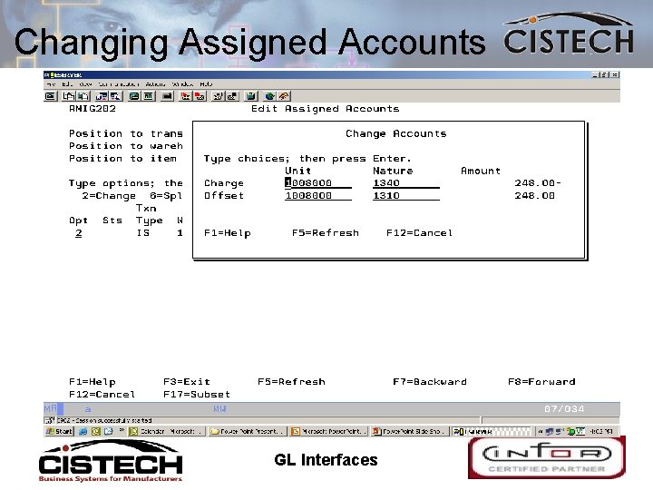 Changing Assigned Accounts 11/10/2020 GL Interfaces 36 