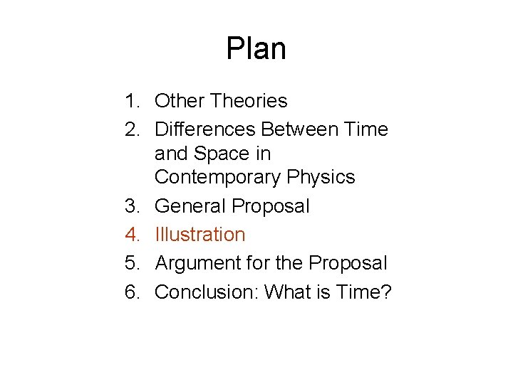 Plan 1. Other Theories 2. Differences Between Time and Space in Contemporary Physics 3.
