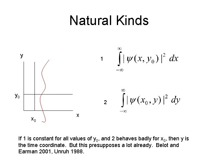 Natural Kinds y 1 y 0 2 x 0 x If 1 is constant