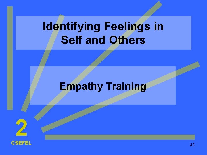 Identifying Feelings in Self and Others Empathy Training 2 CSEFEL 42 Identifying Feelings in Self and Others Empathy Training 2 CSEFEL 42