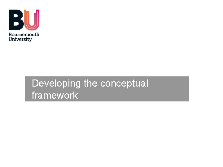 Developing the conceptual framework 