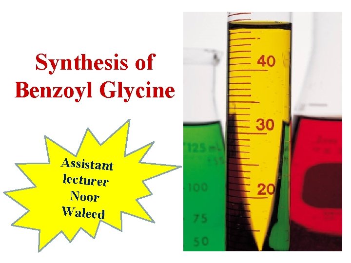 Synthesis of Benzoyl Glycine Assistant lecturer Noor Waleed 