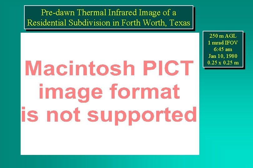 Pre-dawn Thermal Infrared Image of a Residential Subdivision in Forth Worth, Texas 250 m