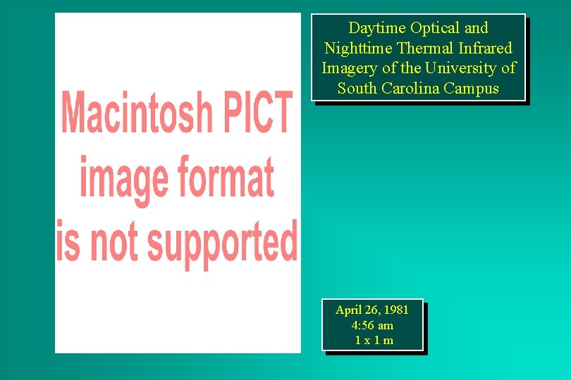 Daytime Optical and Nighttime Thermal Infrared Imagery of the University of South Carolina Campus