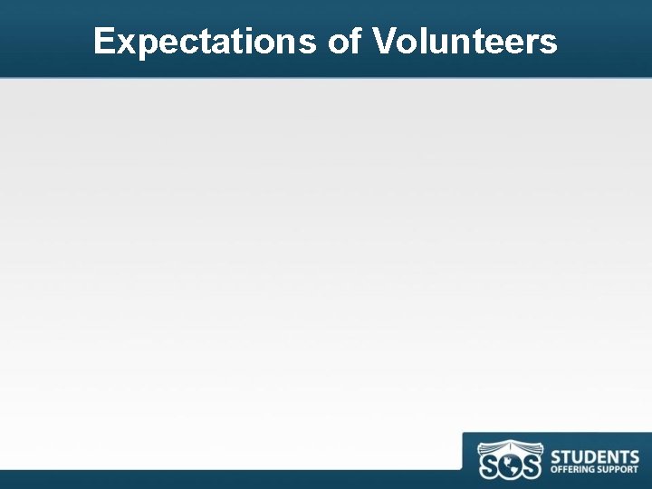 Expectations of Volunteers 