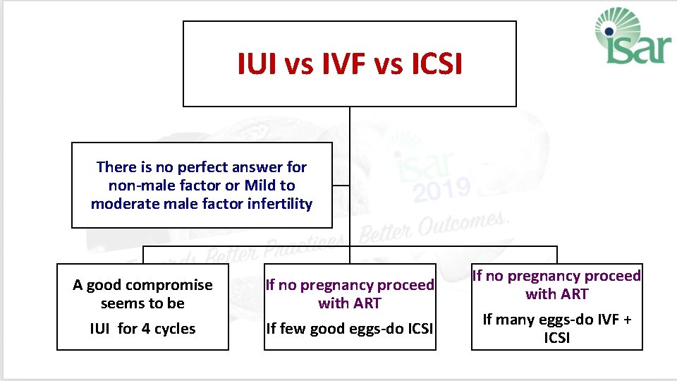 IUI vs IVF vs ICSI There is no perfect answer for non-male factor or