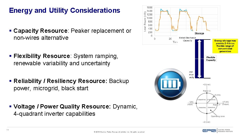 Energy and Utility Considerations Capacity Resource: Peaker replacement or non-wires alternative Flexibility Resource: System