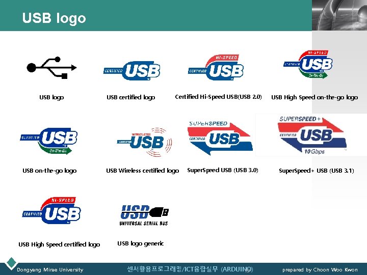 USB logo USB on-the-go logo USB High Speed certified logo Dongyang Mirae University LOGO