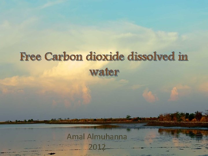 Free Carbon dioxide dissolved in water Amal Almuhanna 2012 