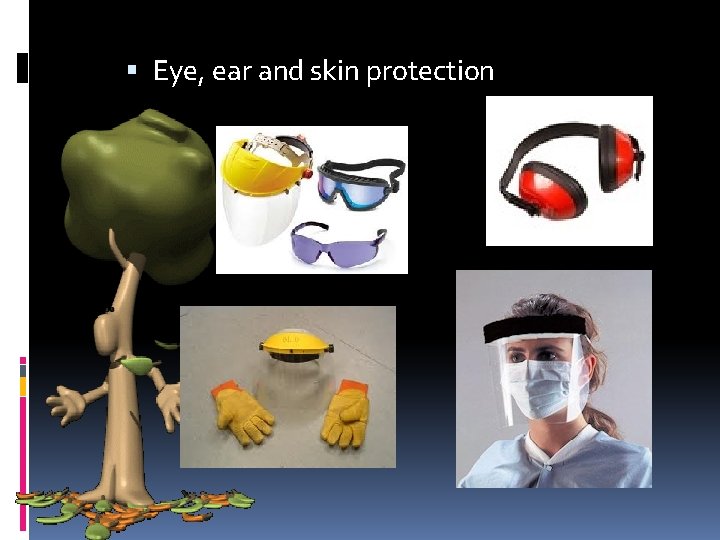  Eye, ear and skin protection 