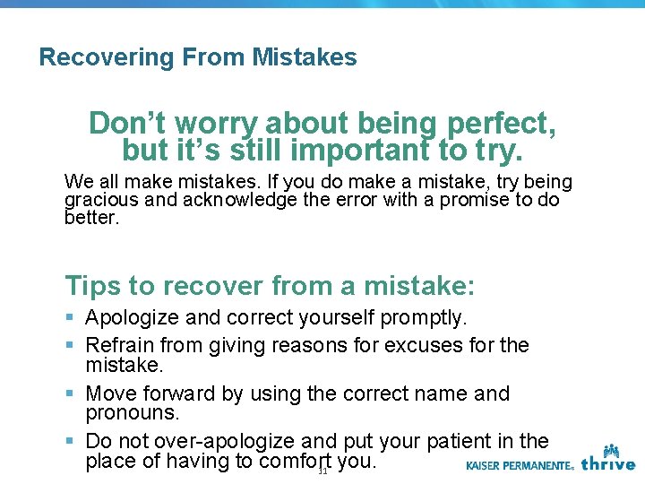 Recovering From Mistakes Don’t worry about being perfect, but it’s still important to try. Recovering From Mistakes Don’t worry about being perfect, but it’s still important to try.