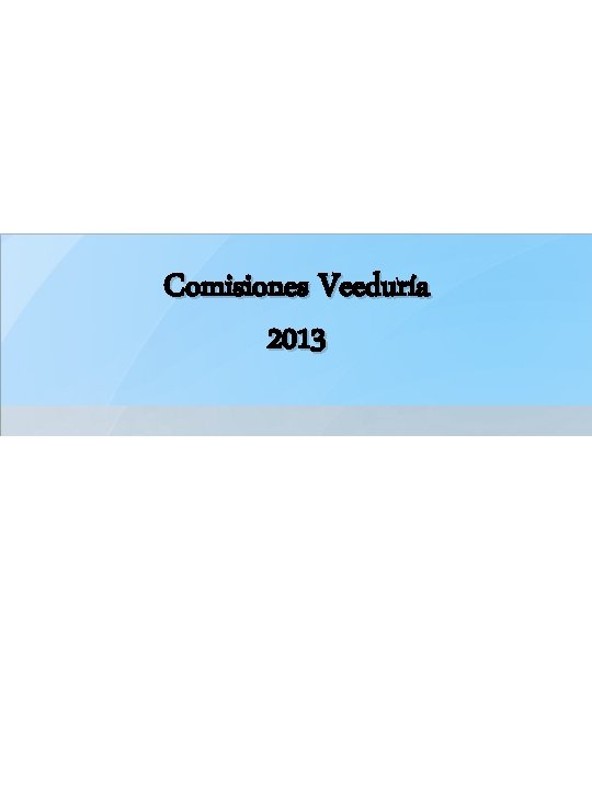 Comisiones Veeduría 2013 