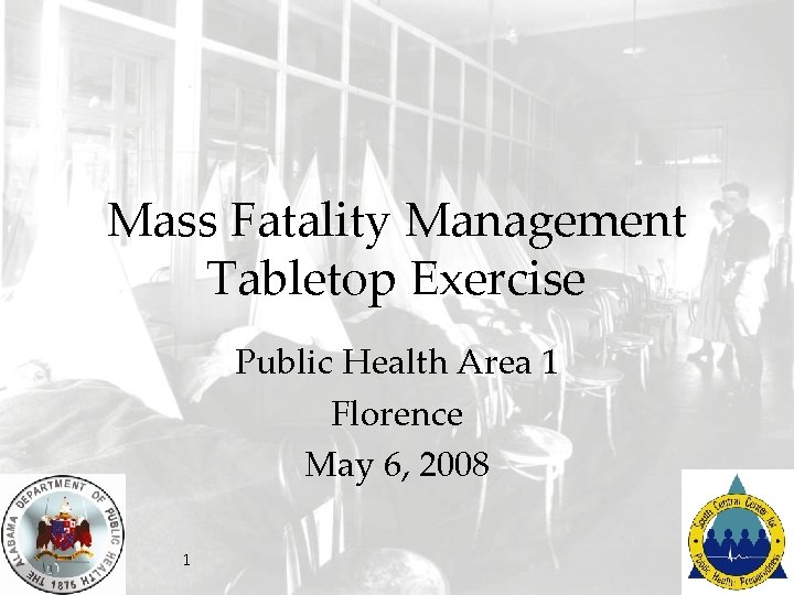 Mass Fatality Management Tabletop Exercise Public Health Area 1 Florence May 6, 2008 1