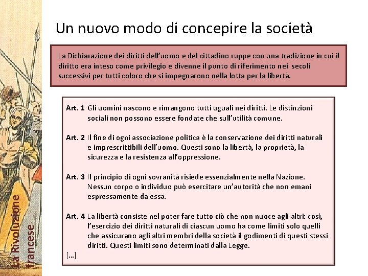 Un nuovo modo di concepire la società La Dichiarazione dei diritti dell’uomo e del