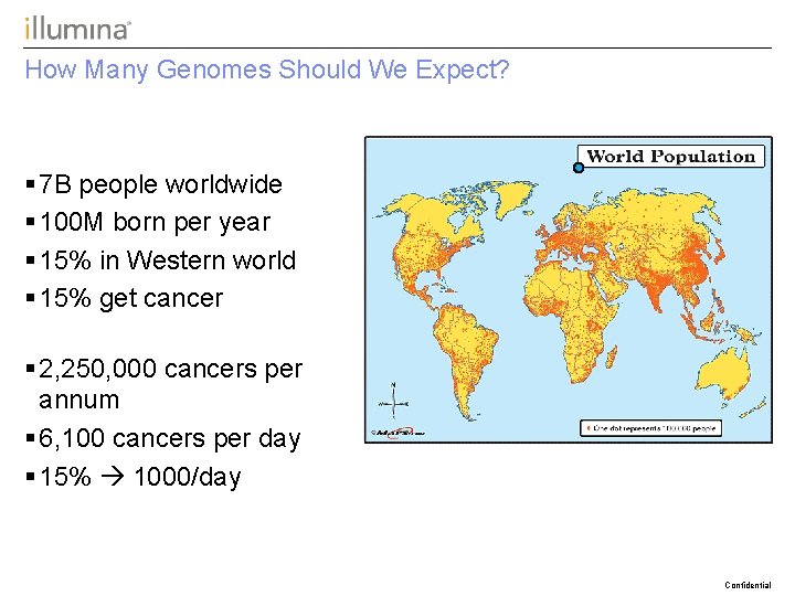 How Many Genomes Should We Expect? § 7 B people worldwide § 100 M