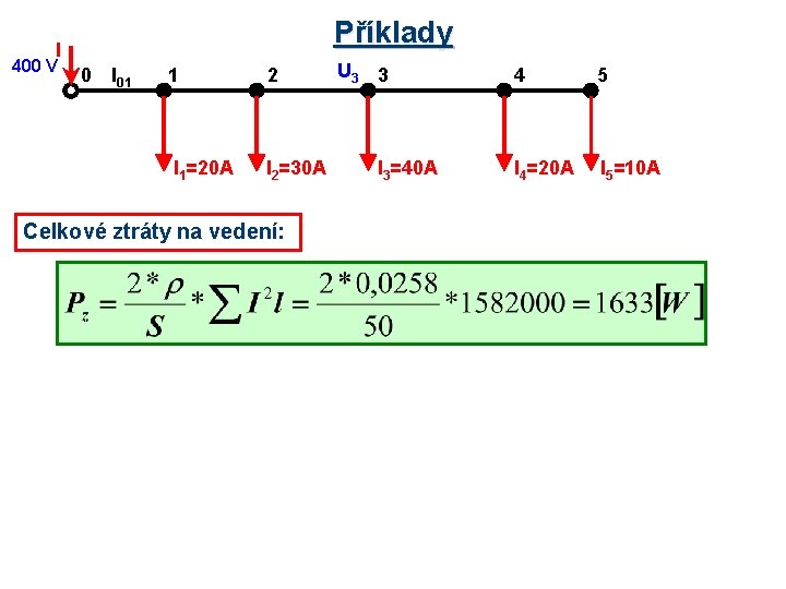 Příklady I 400 V 0 l 01 1 2 I 1=20 A I 2=30