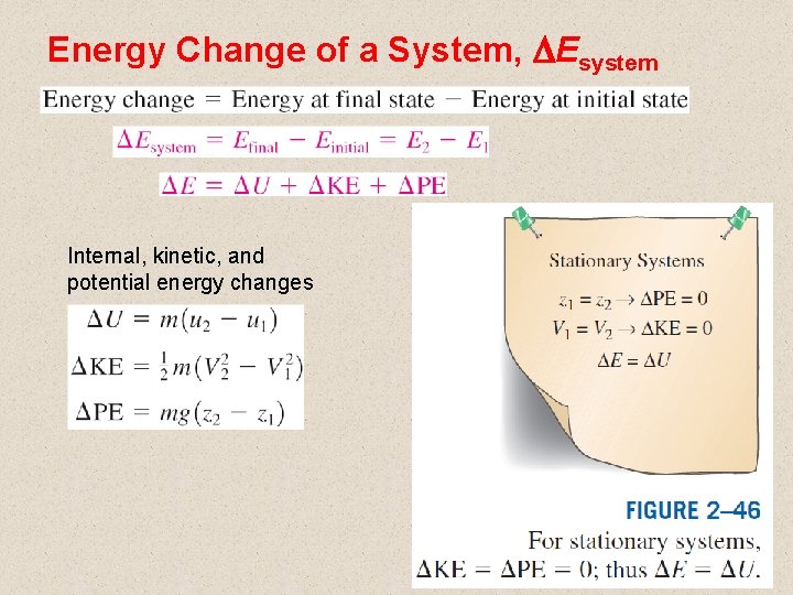 Energy Change of a System, Esystem Internal, kinetic, and potential energy changes 29 