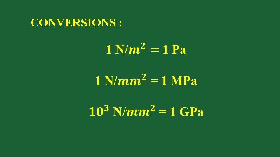 CONVERSIONS : 