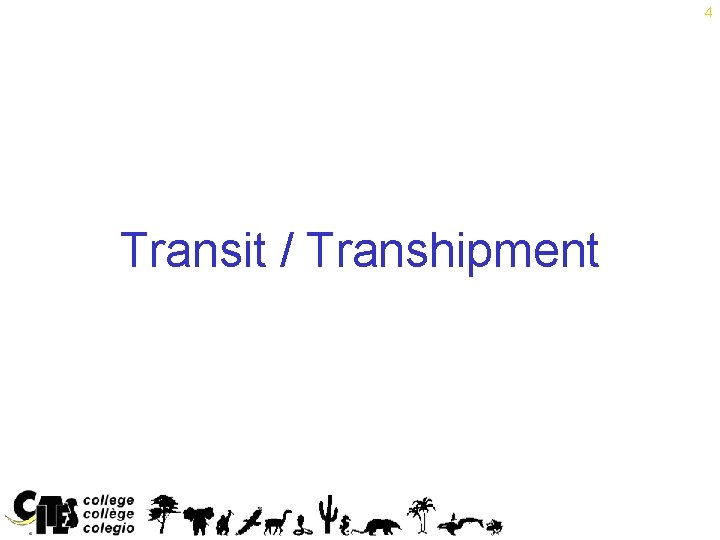 4 Transit / Transhipment 