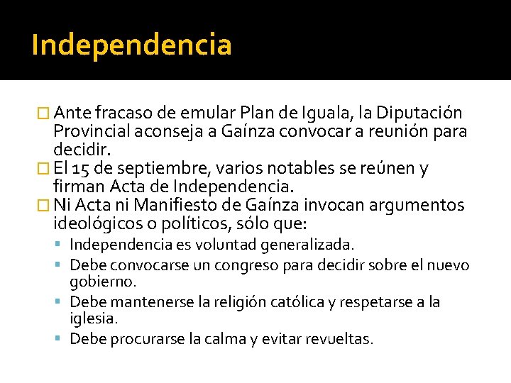 Independencia � Ante fracaso de emular Plan de Iguala, la Diputación Provincial aconseja a
