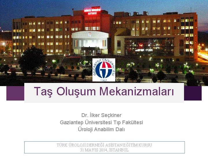+ Taş Oluşum Mekanizmaları Dr. İlker Seçkiner Gaziantep Üniversitesi Tıp Fakültesi Üroloji Anabilim Dalı + Taş Oluşum Mekanizmaları Dr. İlker Seçkiner Gaziantep Üniversitesi Tıp Fakültesi Üroloji Anabilim Dalı